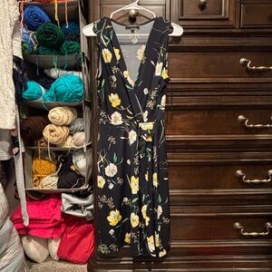 Floral Navy Wrap Dress